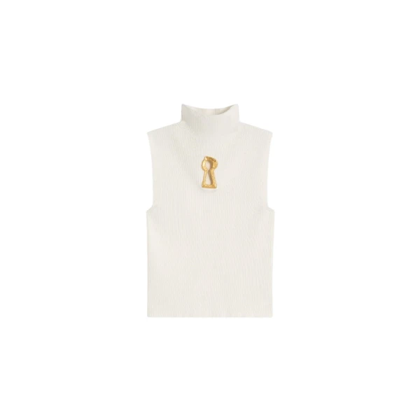 Schiaparelli Keyhole Sleeveless Jumper Knitwear in Schiaparelli Authentic Luxury Fashion at Coveti