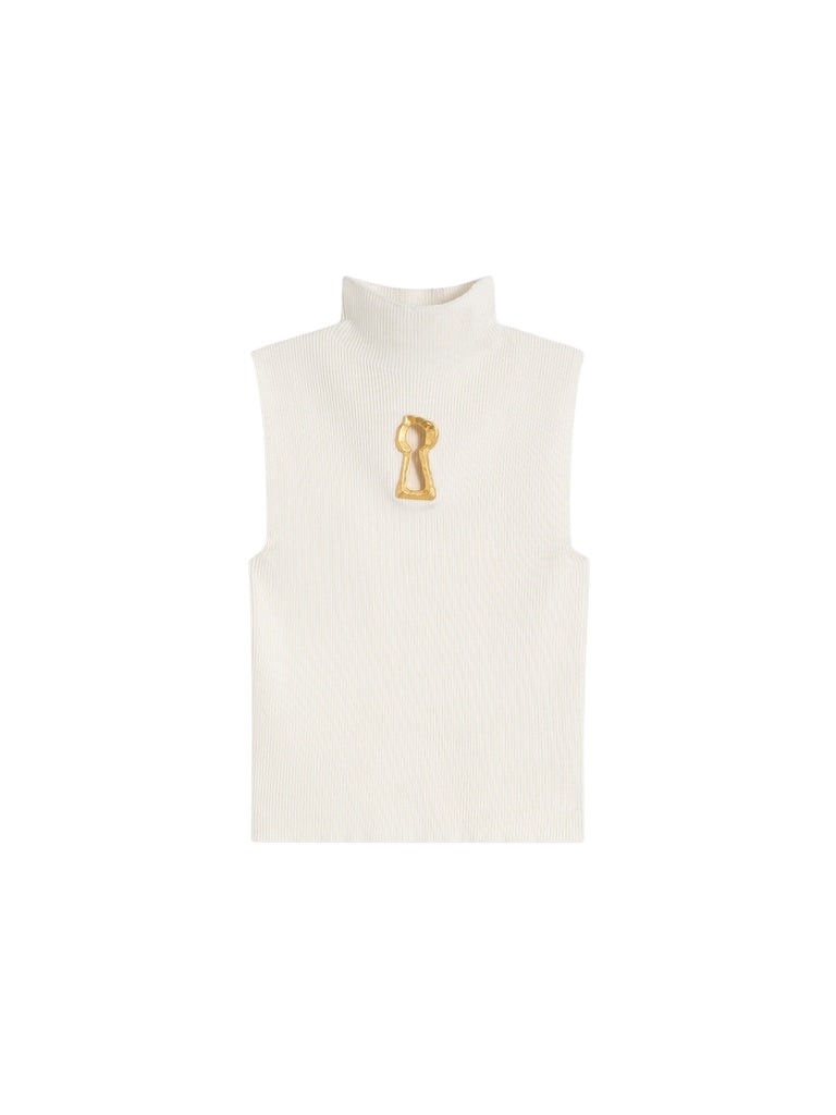 Schiaparelli Keyhole Sleeveless Jumper Knitwear in Schiaparelli Authentic Luxury Fashion at Coveti