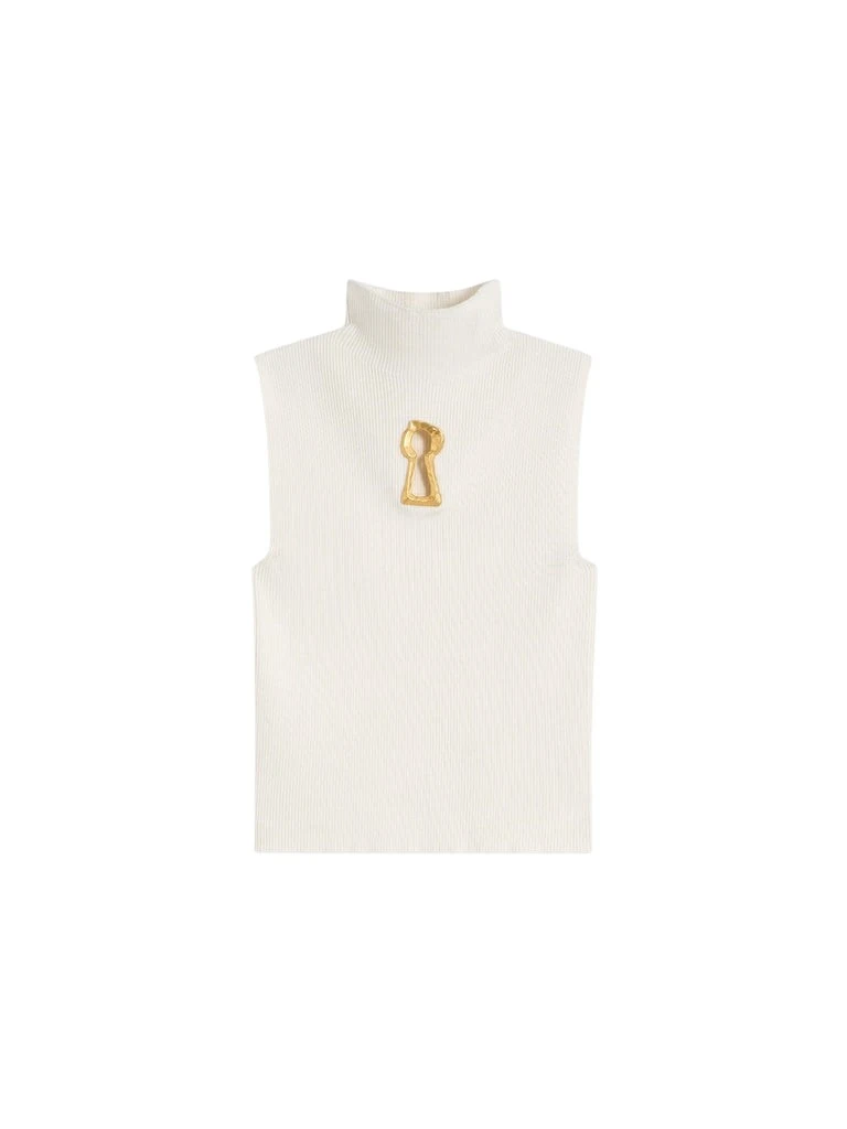 Schiaparelli-Keyhole-Sleeveless-Jumper-384984_nobg Schiaparelli Keyhole Sleeveless Jumper Knitwear in Schiaparelli Authentic Luxury Fashion at Coveti