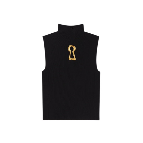 Schiaparelli Keyhole Sleeveless Jumper Knitwear in Schiaparelli Authentic Luxury Fashion at Coveti