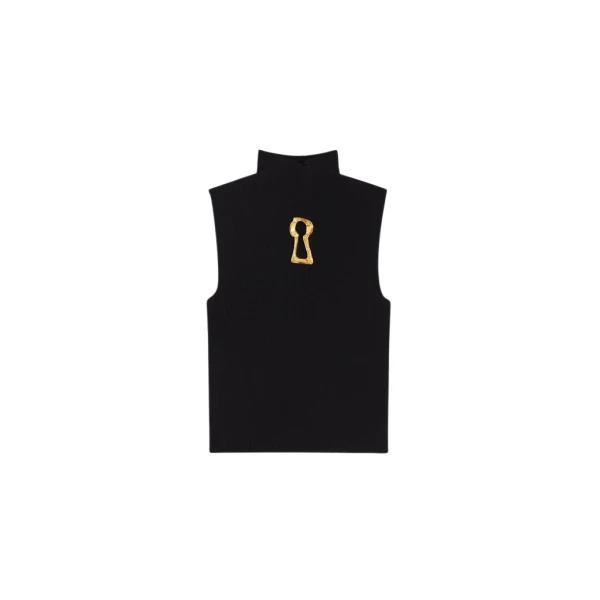 Schiaparelli Keyhole Sleeveless Jumper Knitwear in Schiaparelli Authentic Luxury Fashion at Coveti