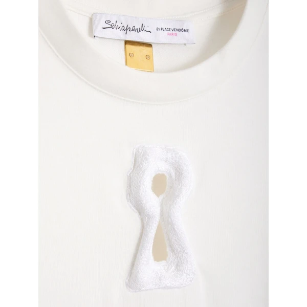 Schiaparelli Keyhole T-Shirt - Black Tops in Schiaparelli Authentic Luxury Fashion at Coveti