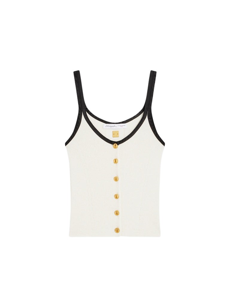 Schiaparelli Keyhole Tank Top Tops in Schiaparelli Authentic Luxury Fashion at Coveti