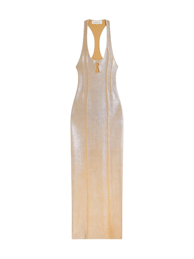 Schiaparelli-Knitted-Keyhole-Dress-359031_nobg Schiaparelli Knitted Keyhole Dress Dresses in Schiaparelli Authentic Luxury Fashion at Coveti