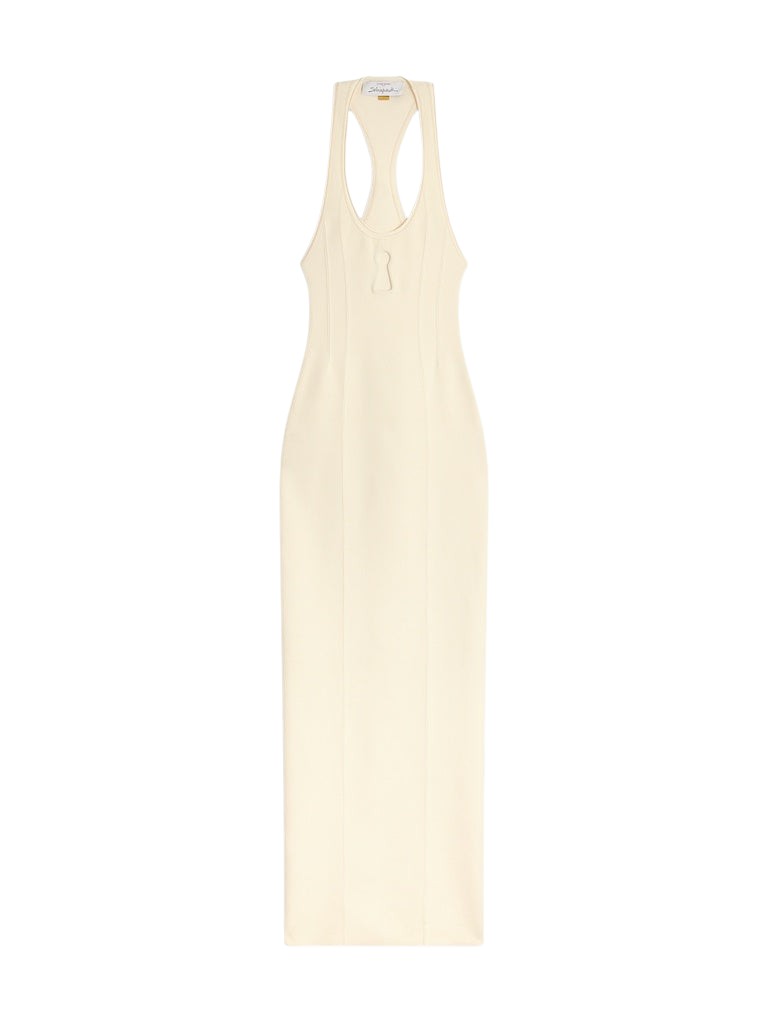 Schiaparelli Knitted Keyhole Dress Dresses in Schiaparelli Authentic Luxury Fashion at Coveti