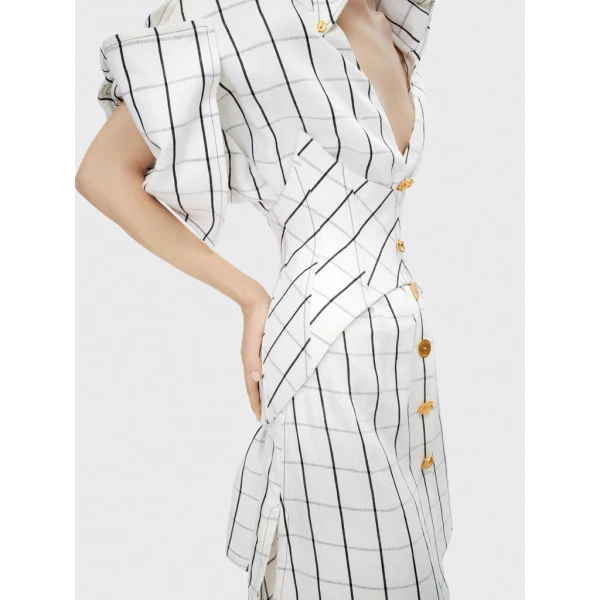 Schiaparelli Laced-Up Shirt Dress Dresses in Schiaparelli Authentic Luxury Fashion at Coveti