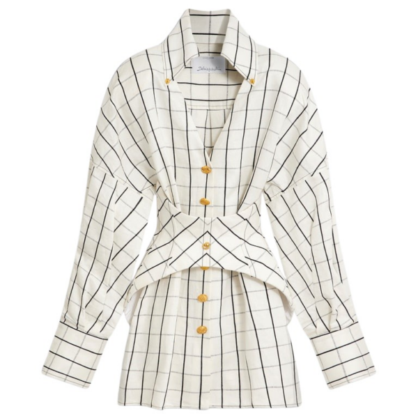 Schiaparelli Laced-Up Shirt Dress Dresses in Schiaparelli Authentic Luxury Fashion at Coveti
