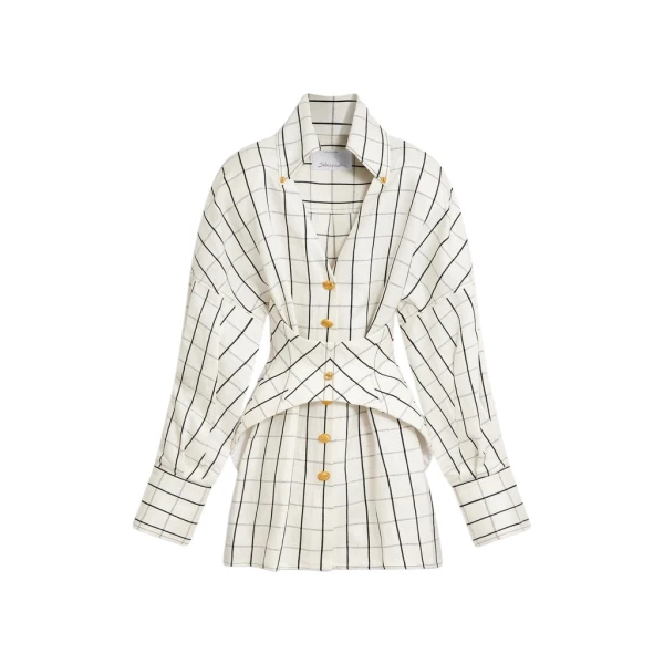 Schiaparelli Laced-Up Shirt Dress Dresses in Schiaparelli Authentic Luxury Fashion at Coveti