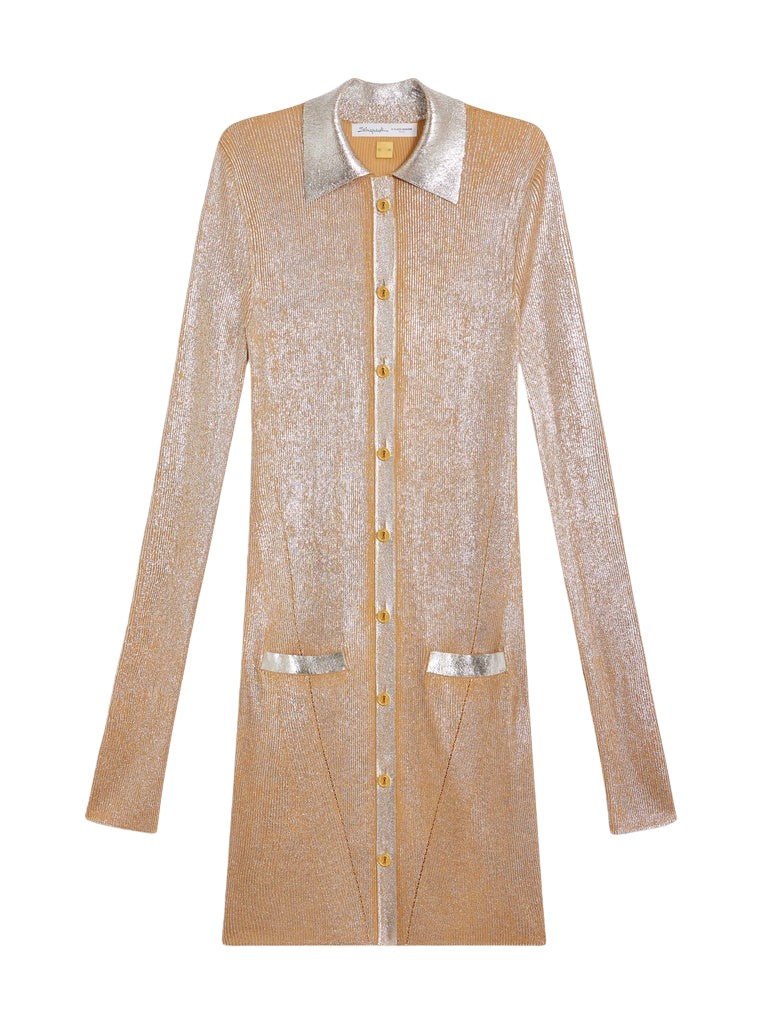 Schiaparelli Laminated Shirt Cardigan Knitwear in Schiaparelli Authentic Luxury Fashion at Coveti