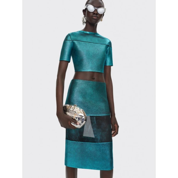 Schiaparelli Laminated Skirt Skirts in Schiaparelli Authentic Luxury Fashion at Coveti
