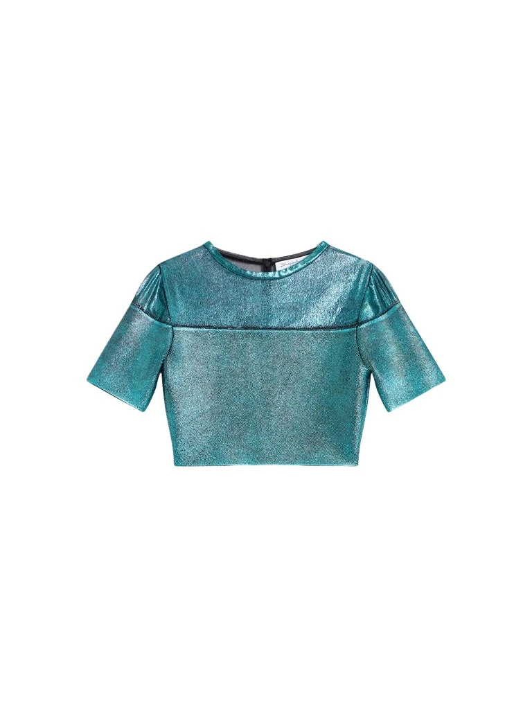 Schiaparelli-Laminated-Top89317_nobg Schiaparelli Laminated Top Tops in Schiaparelli Authentic Luxury Fashion at Coveti