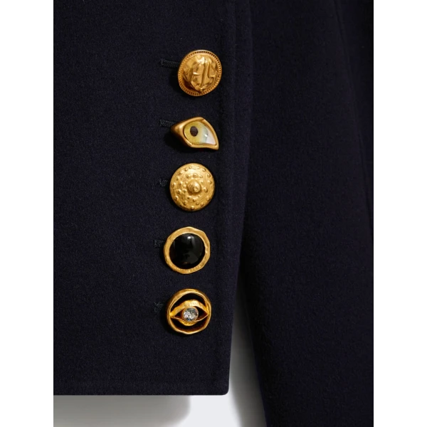 Schiaparelli Mandarin Collar Coat Coats in Schiaparelli Authentic Luxury Fashion at Coveti