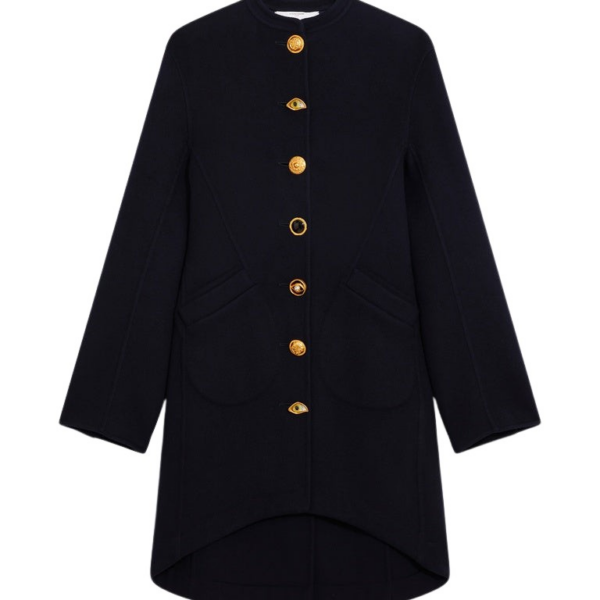 Schiaparelli Mandarin Collar Coat Coats in Schiaparelli Authentic Luxury Fashion at Coveti
