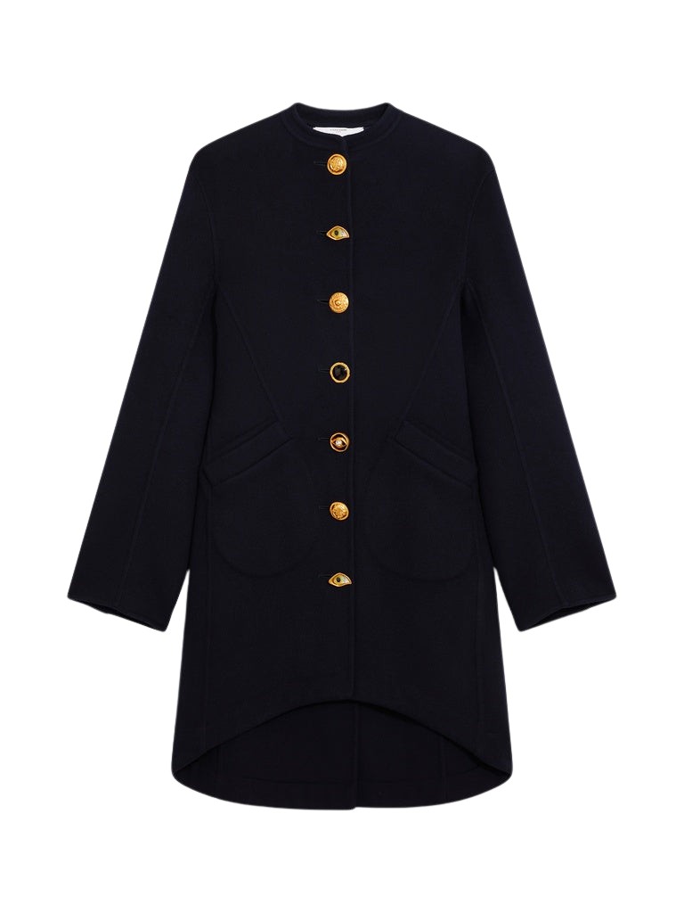 Schiaparelli Mandarin Collar Coat Coats in Schiaparelli Authentic Luxury Fashion at Coveti