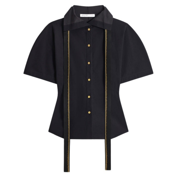 Schiaparelli Measuring Tape Lavallière Blouse Tops in Schiaparelli Authentic Luxury Fashion at Coveti