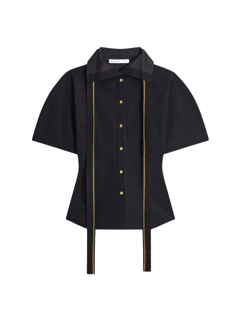 Schiaparelli-Measuring-Tape-Lavalliere-Blouse32737_nobg Schiaparelli Measuring Tape Lavallière Blouse Tops in Schiaparelli Authentic Luxury Fashion at Coveti