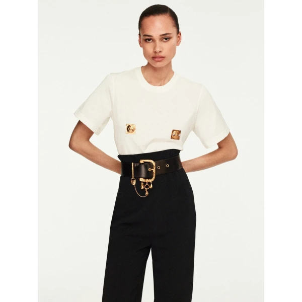 Schiaparelli Nipples T-Shirt Tops in Schiaparelli Authentic Luxury Fashion at Coveti