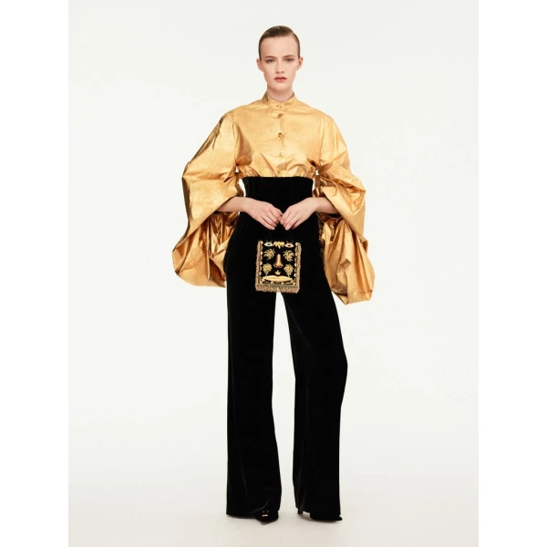 Schiaparelli Officer Collar Shirt Tops in Schiaparelli Authentic Luxury Fashion at Coveti