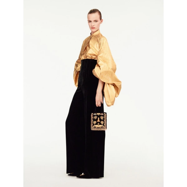 Schiaparelli Officer Collar Shirt Tops in Schiaparelli Authentic Luxury Fashion at Coveti