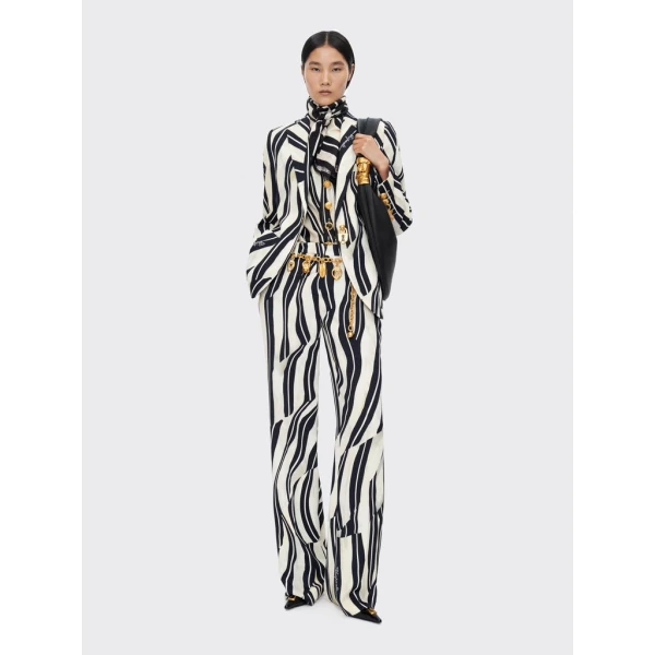 Schiaparelli Paintbrush Boyfit Trousers Pants in Schiaparelli Authentic Luxury Fashion at Coveti