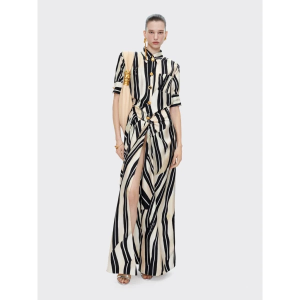 Schiaparelli Paintbrush Pareo Shirt Dress Dresses in Schiaparelli Authentic Luxury Fashion at Coveti