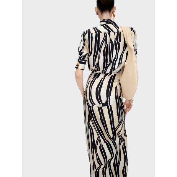 Schiaparelli Paintbrush Pareo Shirt Dress Dresses in Schiaparelli Authentic Luxury Fashion at Coveti