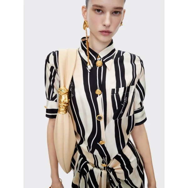 Schiaparelli Paintbrush Pareo Shirt Dress Dresses in Schiaparelli Authentic Luxury Fashion at Coveti