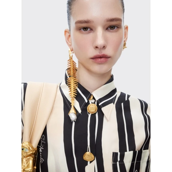 Schiaparelli Paintbrush Pareo Shirt Dress Dresses in Schiaparelli Authentic Luxury Fashion at Coveti