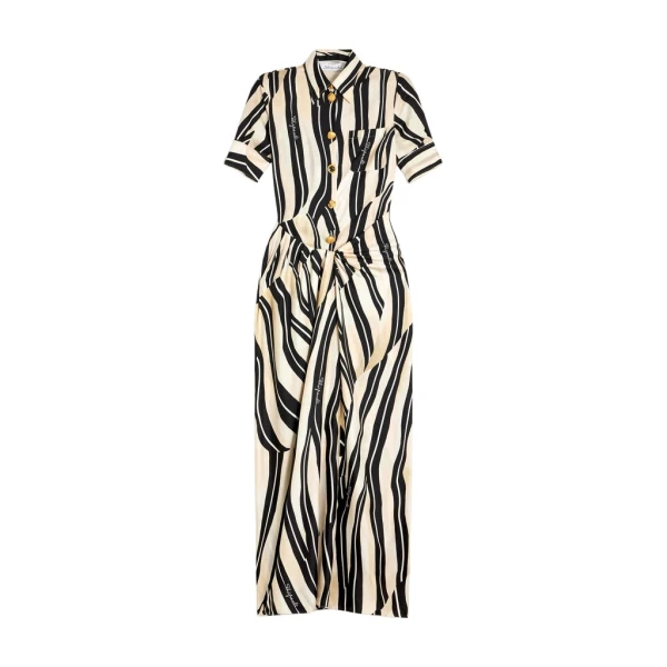Schiaparelli Paintbrush Pareo Shirt Dress Dresses in Schiaparelli Authentic Luxury Fashion at Coveti