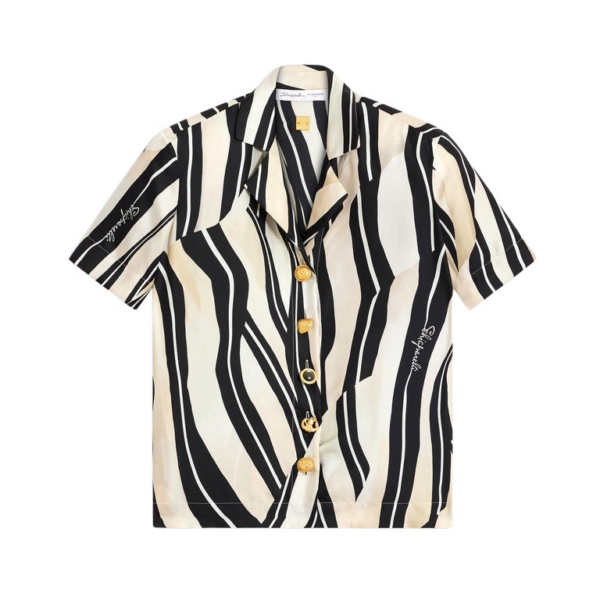 Schiaparelli Paintbrush Short-Sleeved Shirt Tops in Schiaparelli Authentic Luxury Fashion at Coveti