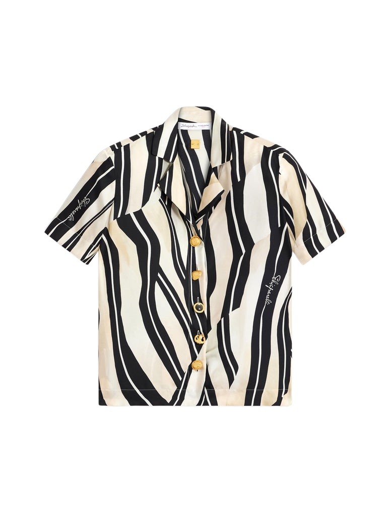 Schiaparelli Paintbrush Short-Sleeved Shirt Tops in Schiaparelli Authentic Luxury Fashion at Coveti