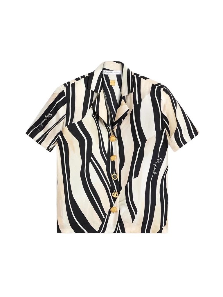 Schiaparelli-Paintbrush-Short-Sleeved-Shirt46851_nobg Schiaparelli Paintbrush Short-Sleeved Shirt Tops in Schiaparelli Authentic Luxury Fashion at Coveti