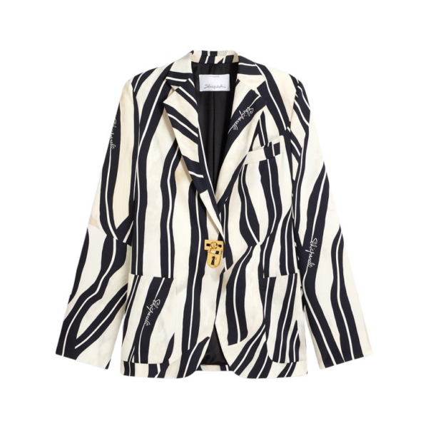 Schiaparelli Paintrbush Padlock Blazer Jacket Jackets in Schiaparelli Authentic Luxury Fashion at Coveti