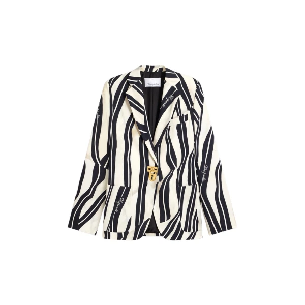 Schiaparelli Paintrbush Padlock Blazer Jacket Jackets in Schiaparelli Authentic Luxury Fashion at Coveti