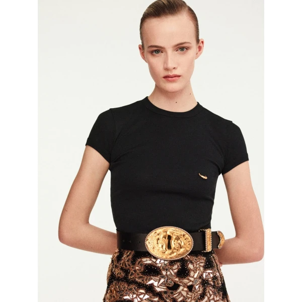 Schiaparelli Pierced T-Shirt Tops in Schiaparelli Authentic Luxury Fashion at Coveti