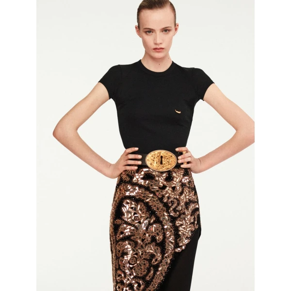 Schiaparelli Pierced T-Shirt Tops in Schiaparelli Authentic Luxury Fashion at Coveti