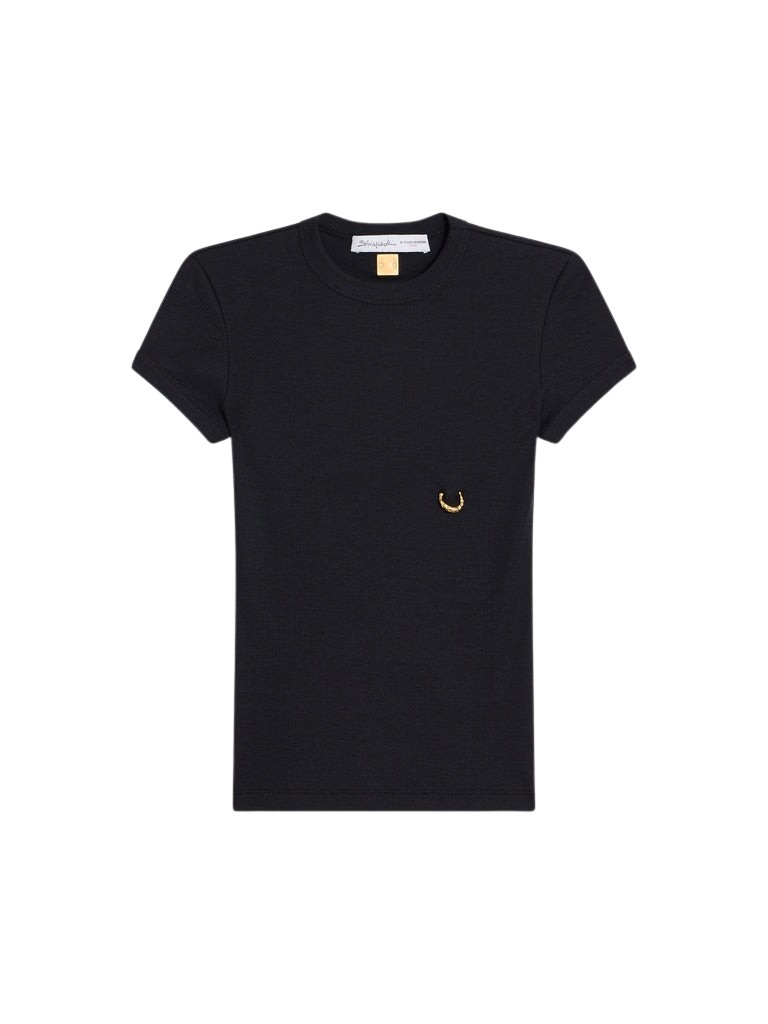 Schiaparelli Pierced T-Shirt Tops in Schiaparelli Authentic Luxury Fashion at Coveti