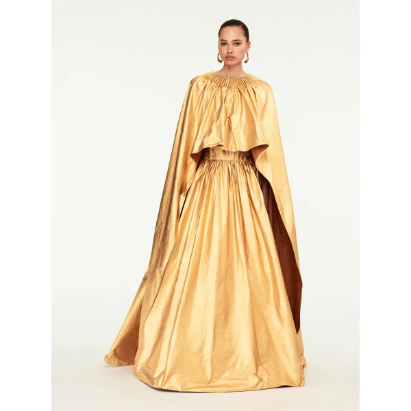 Schiaparelli Ruched Cape Dress, view 2