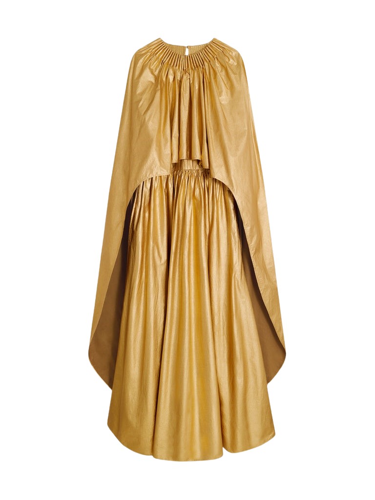 Schiaparelli Ruched Cape Dress Dresses in Schiaparelli Authentic Luxury Fashion at Coveti