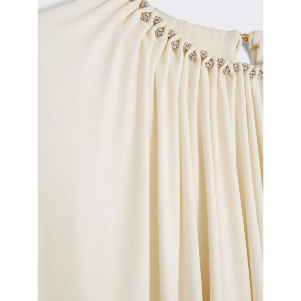 Schiaparelli Ruched Cape Dress Dresses in Schiaparelli Authentic Luxury Fashion at Coveti