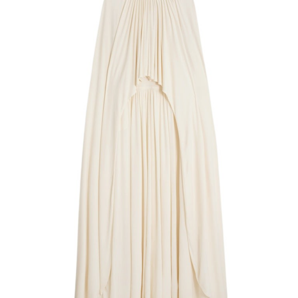 Schiaparelli Ruched Cape Dress Dresses in Schiaparelli Authentic Luxury Fashion at Coveti