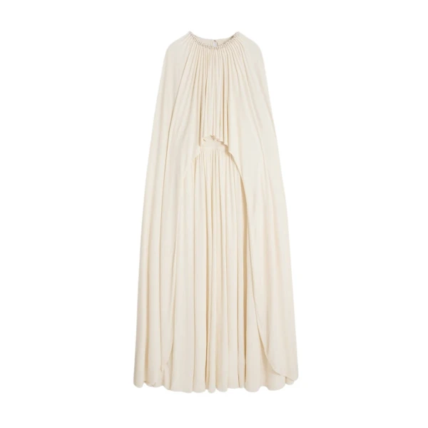 Schiaparelli Ruched Cape Dress Dresses in Schiaparelli Authentic Luxury Fashion at Coveti