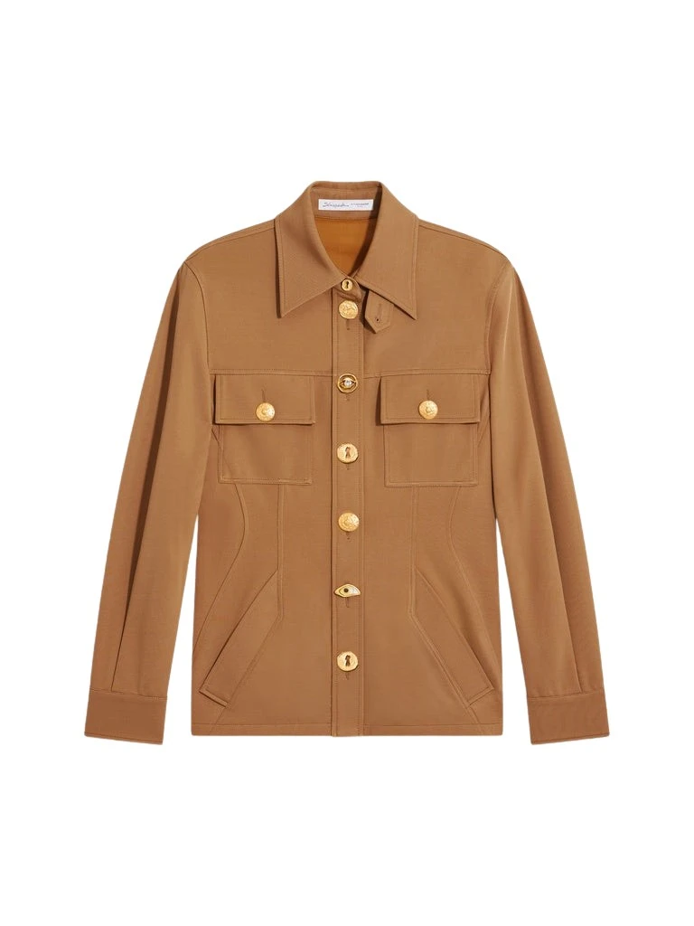 Schiaparelli-Safari-Cupro-Shirt60825_nobg Schiaparelli Safari Cupro Shirt Tops in Schiaparelli Authentic Luxury Fashion at Coveti