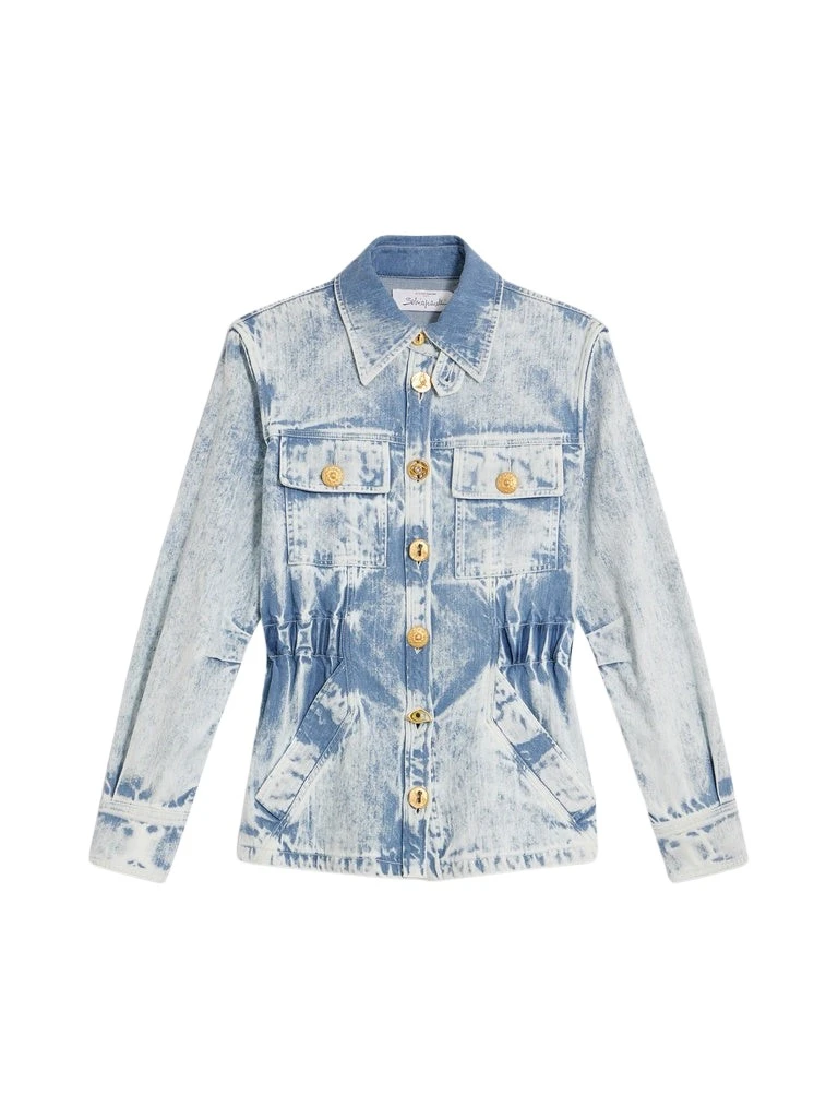 Schiaparelli-Safari-Denim-Shirt47464_nobg Schiaparelli Safari Denim Shirt Tops in Schiaparelli Authentic Luxury Fashion at Coveti