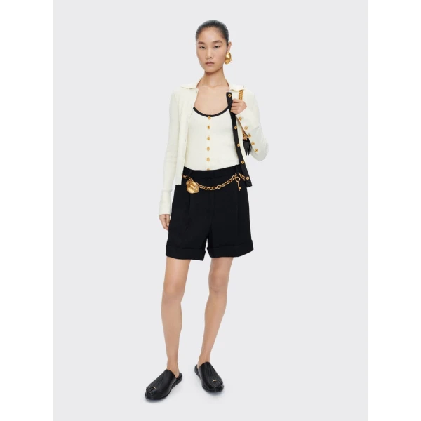 Schiaparelli Satin Bias Cardigan Knitwear in Schiaparelli Authentic Luxury Fashion at Coveti