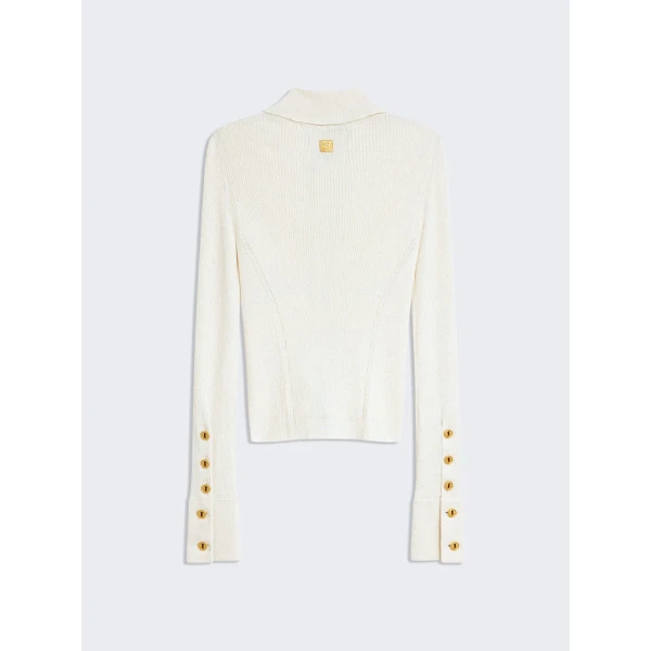 Schiaparelli Satin Bias Cardigan Knitwear in Schiaparelli Authentic Luxury Fashion at Coveti