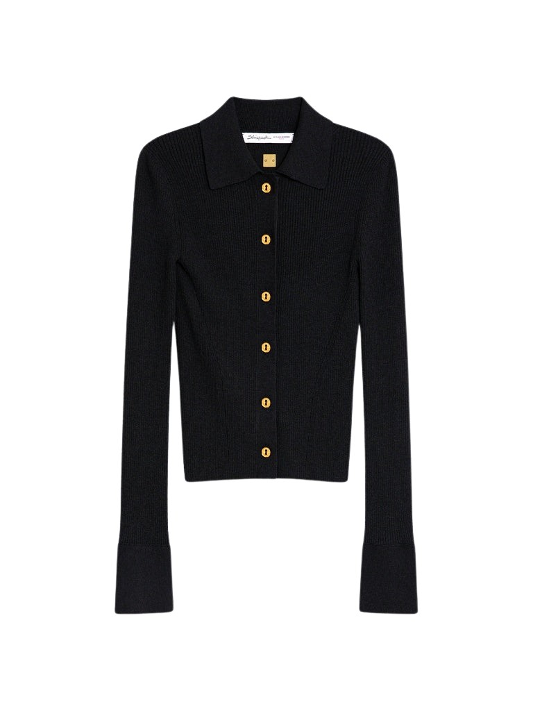 Schiaparelli Satin Bias Cardigan Knitwear in Schiaparelli Authentic Luxury Fashion at Coveti
