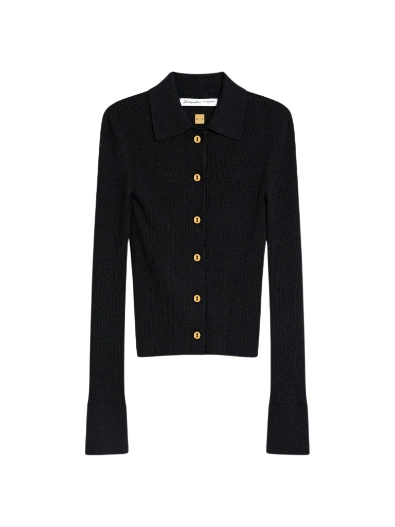 Schiaparelli-Satin-Bias-Cardigan-341764_nobg Schiaparelli Satin Bias Cardigan Knitwear in Schiaparelli Authentic Luxury Fashion at Coveti