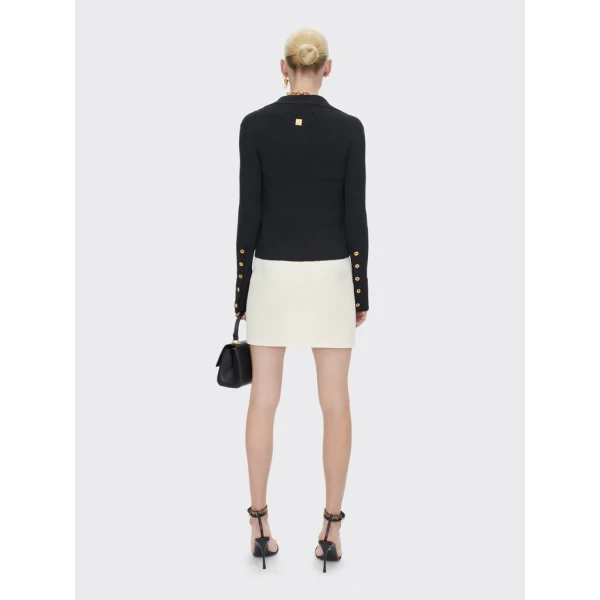 Schiaparelli Satin Bias Cardigan Knitwear in Schiaparelli Authentic Luxury Fashion at Coveti