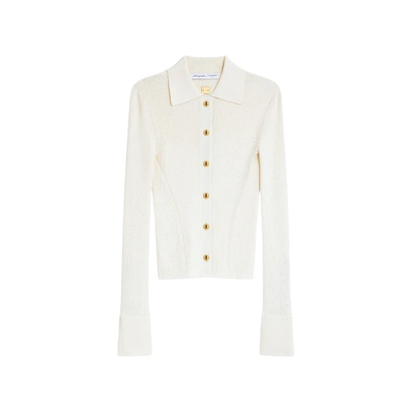 Schiaparelli Satin Bias Cardigan Knitwear in Schiaparelli Authentic Luxury Fashion at Coveti
